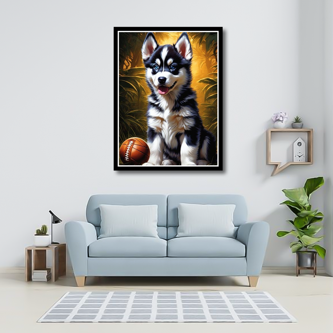 Cute Husky Canvas Frames