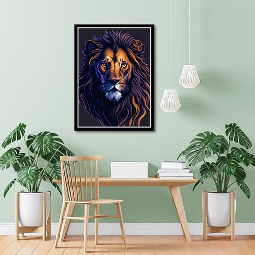 A Vibrant Lion Canvas Frames