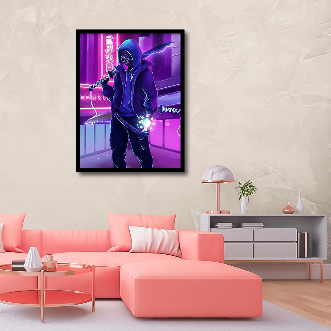 Anime Neon Boy Canvas Frames