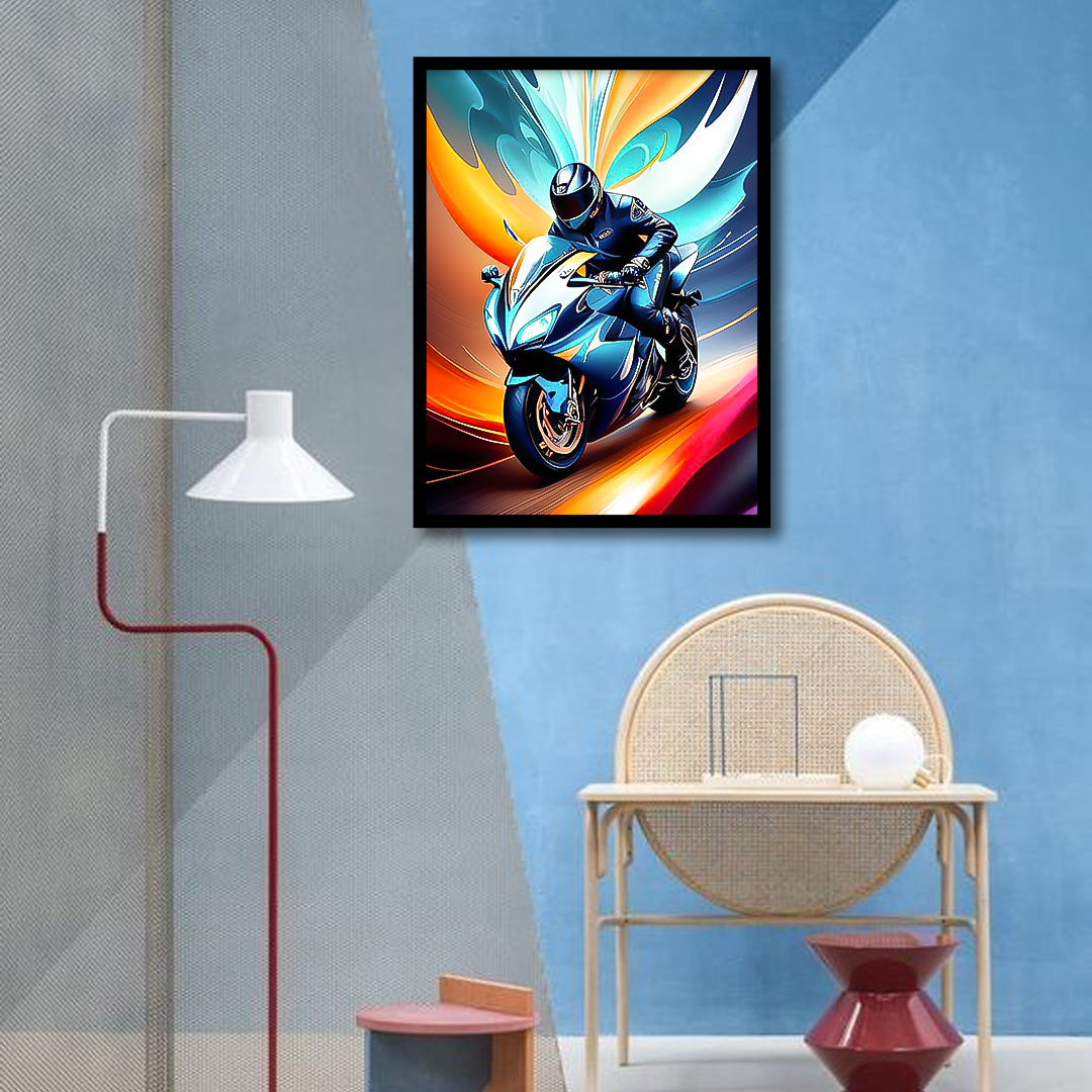 Modern Colorful Motorcycle Canvas Frames