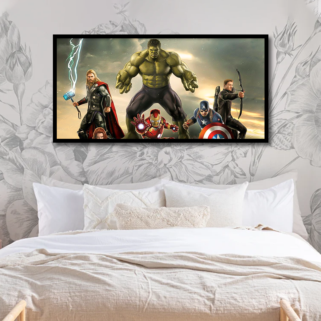 Marvel Avengers Super Hero, Captain America, Iron Man, Hulk, Thor, Canvas frames