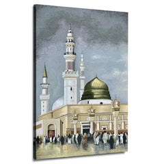 Al-masjid An-nabawi Canvas Frames Wall Art