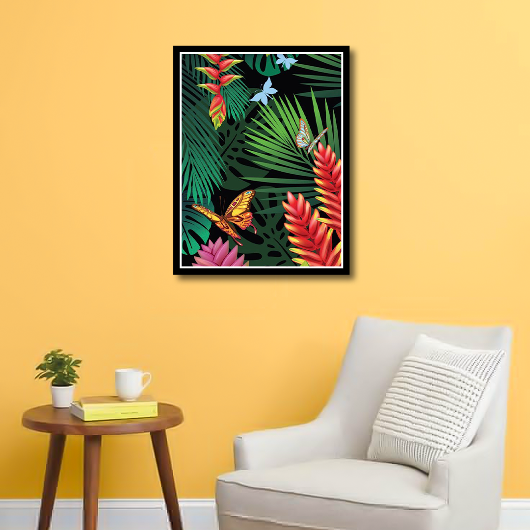 Tropical Jungle (Butterflies) Canvas Frames