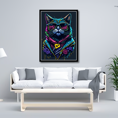 Classy Stylish Colorful Cat Canvas Frames