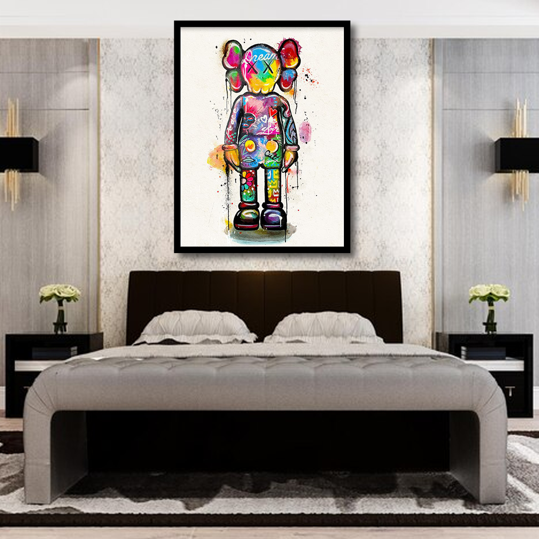 Kaws Companion Graffiti Canvas Frames