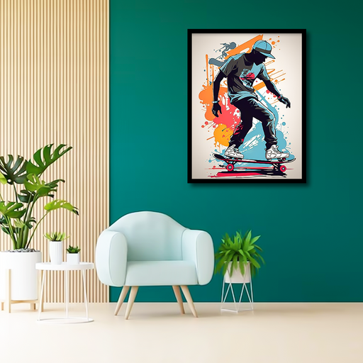 Silhouette of skater Canvas Frames